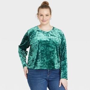 Velvet Blouse - Green